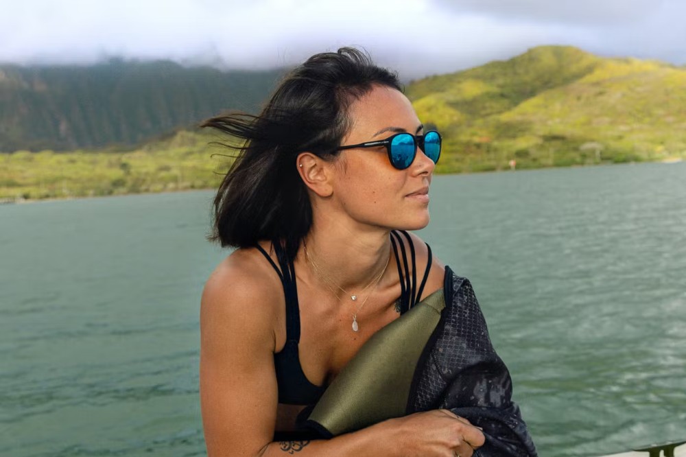 woman wearing roka sunglasses