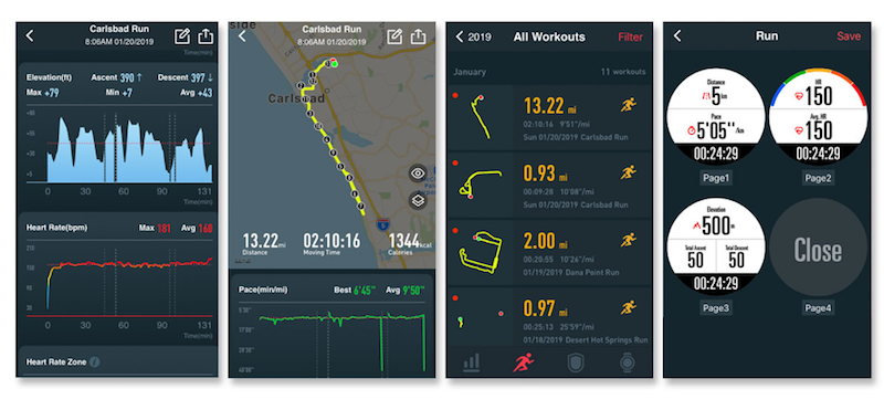 coros apex pro app screen