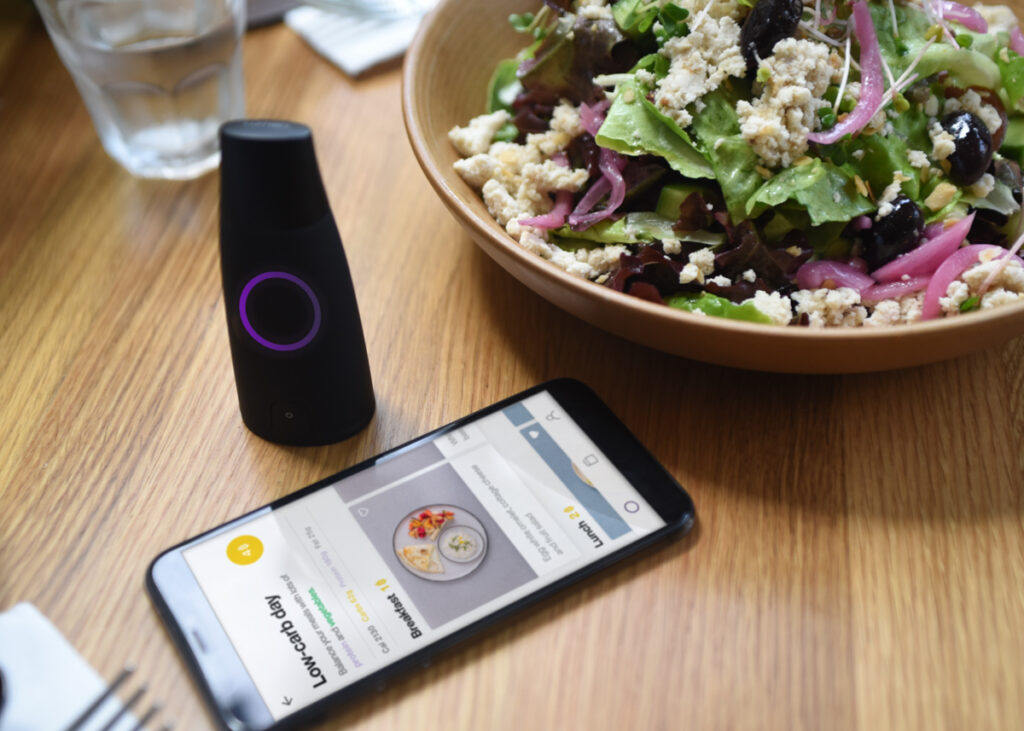 lumen and app next to salad