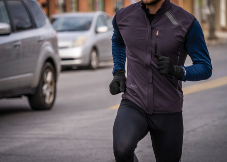 soar wooltech half zip top