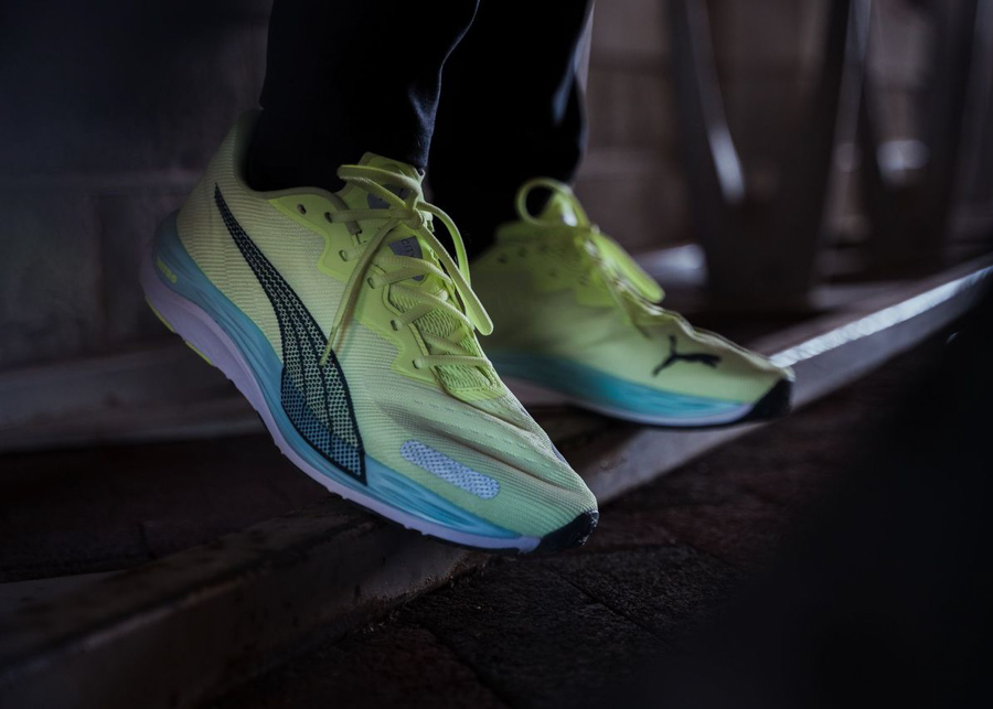 On foot at an angle