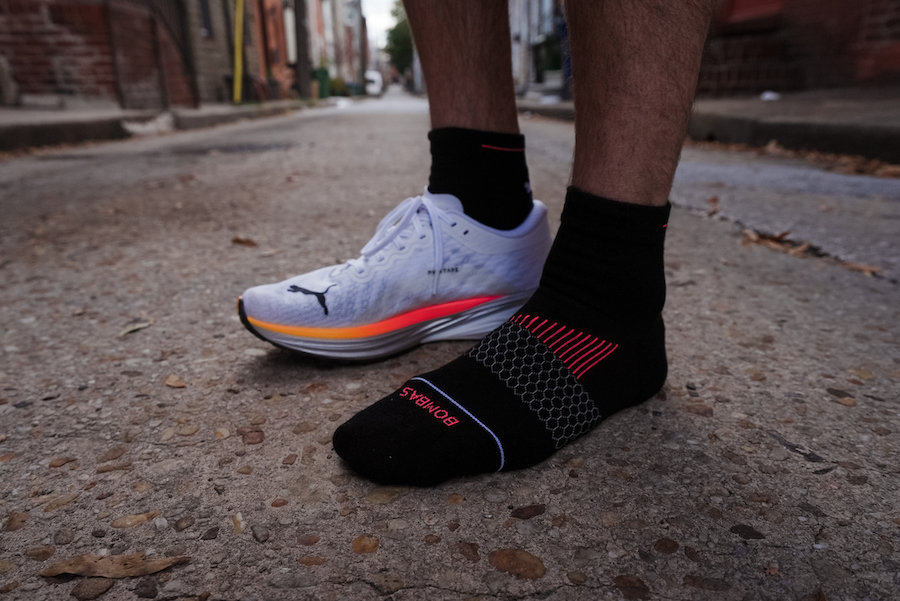 bombas socks and puma shoe