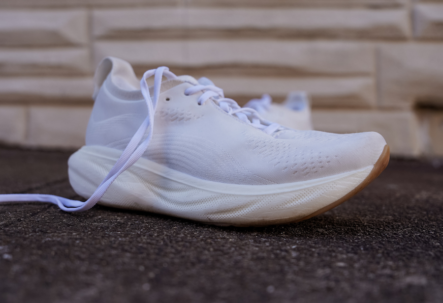 Unbranded prototype of the Asics Gel-Nimbus 25