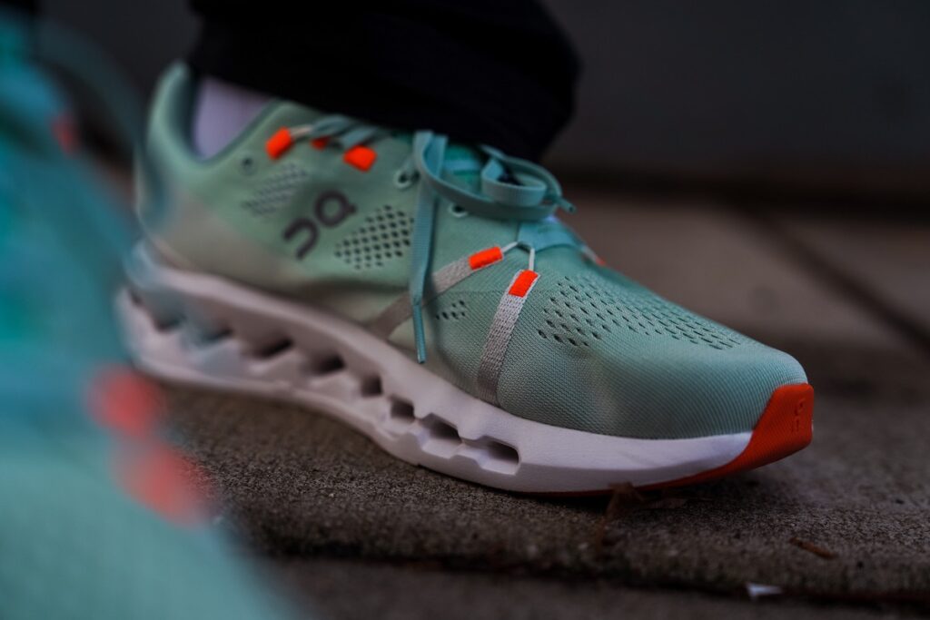 medial side of on cloudsurfer running shoe