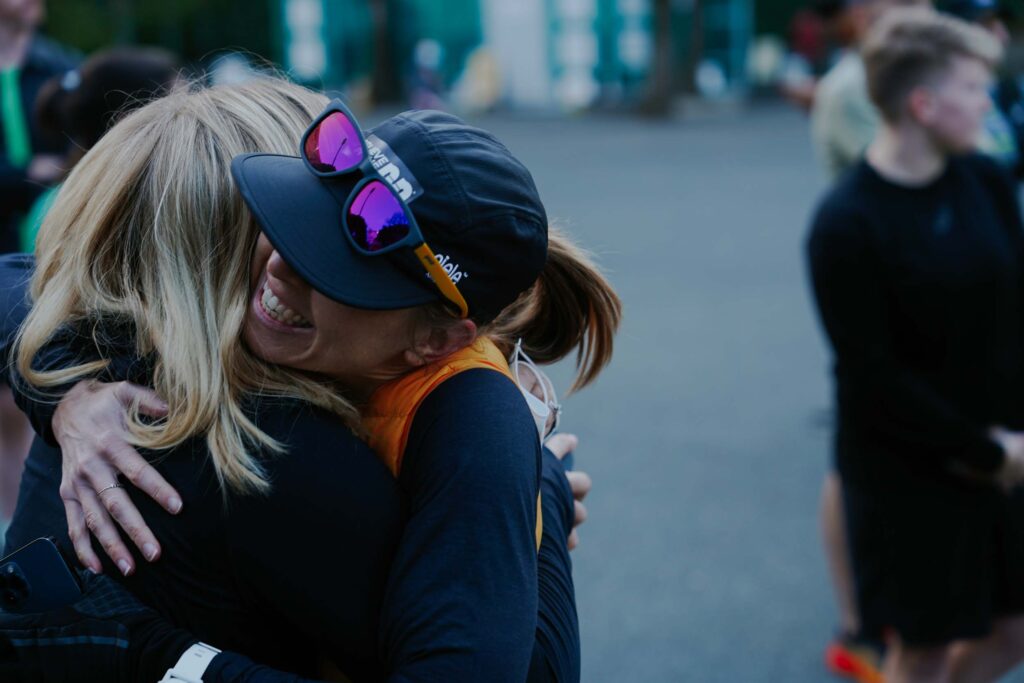 two women hugging