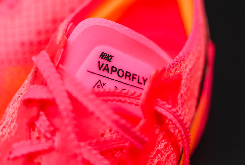 closeup of nike vaporfly 3 tongue