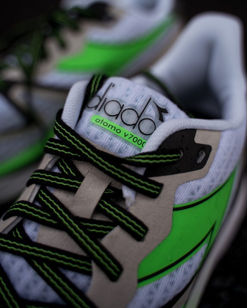 closeup of tongue on diadora atomo v7000