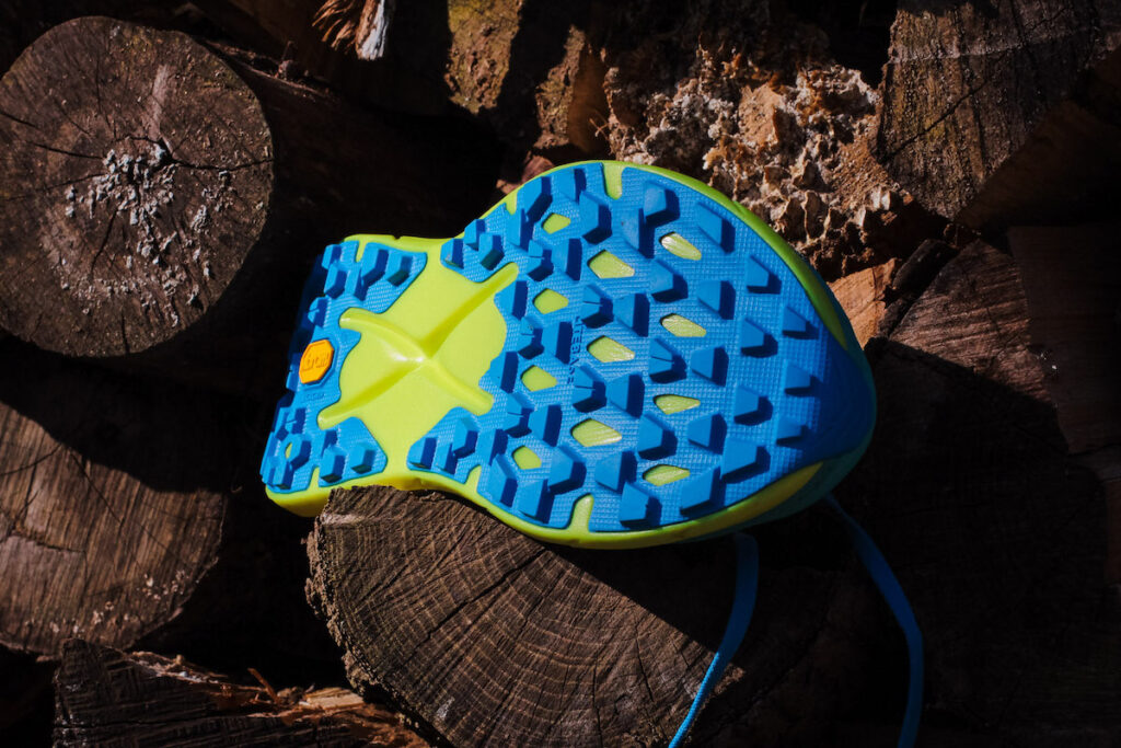 outsole of a hoka tecton x 2 trail shoe