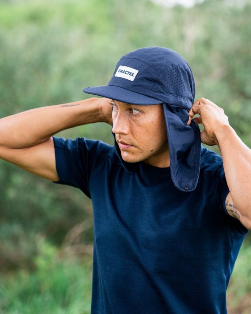 man wearing navy blue legionnaire cap