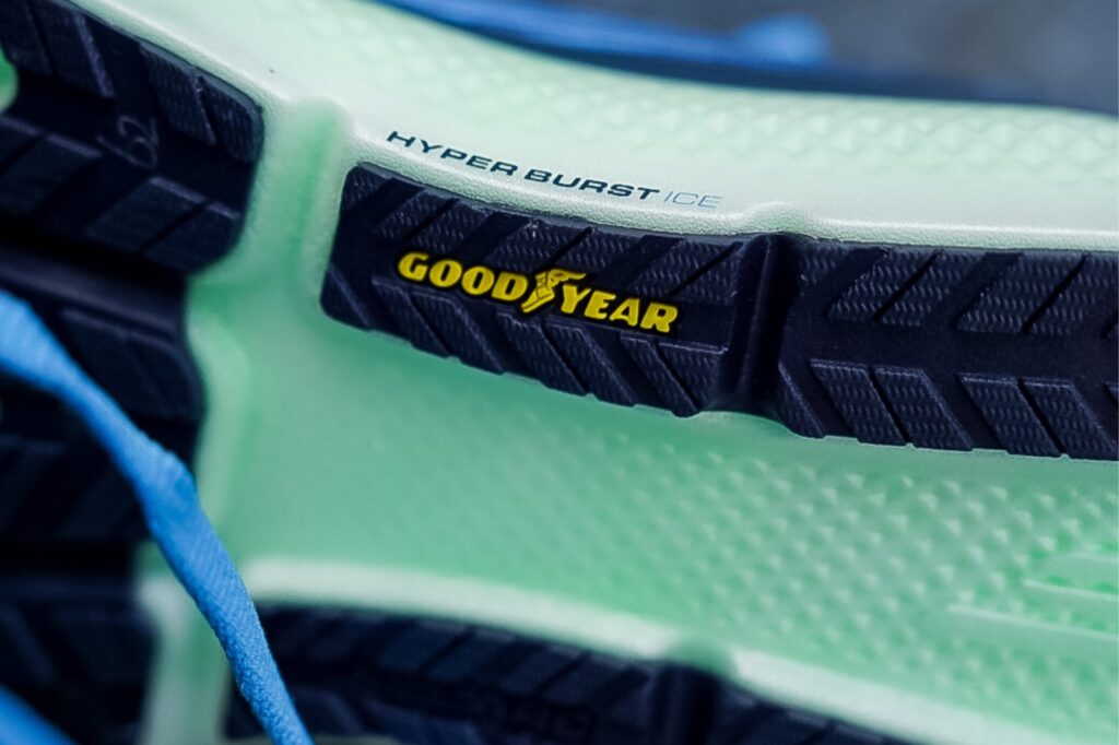 goodyear rubber outsole on skechers running shoe