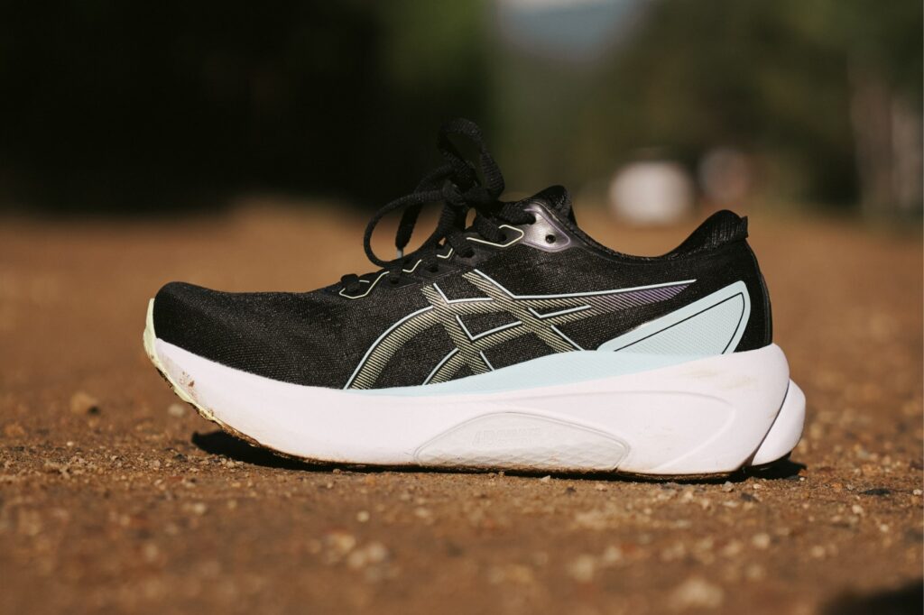 asics gel-kayano 30 on a dirt road