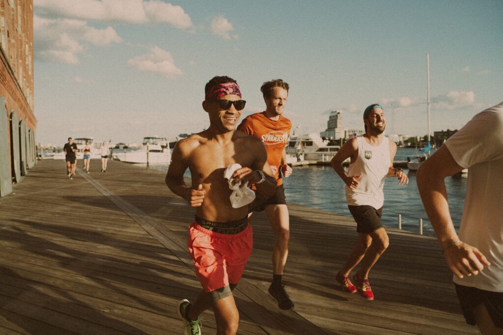 summer running boardwalk
