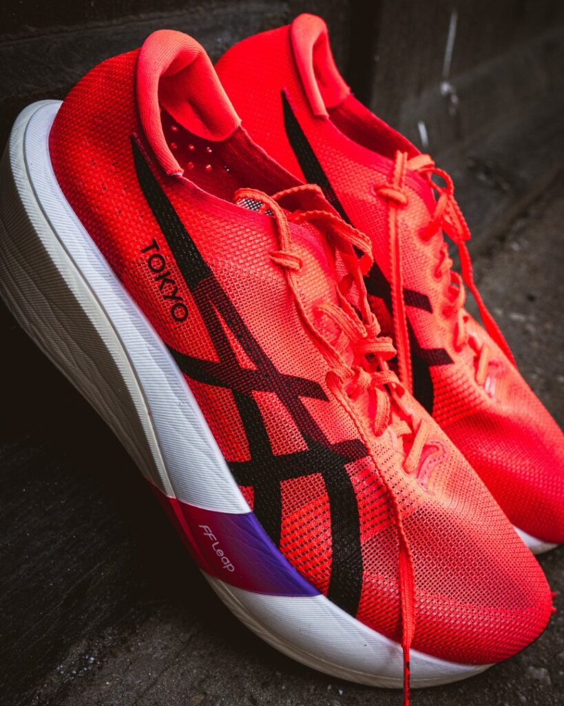 asics metaspeed edge tokyo - against wall