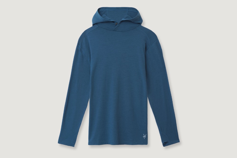 best long sleeve running shirt - ibex springbok sun hoodie