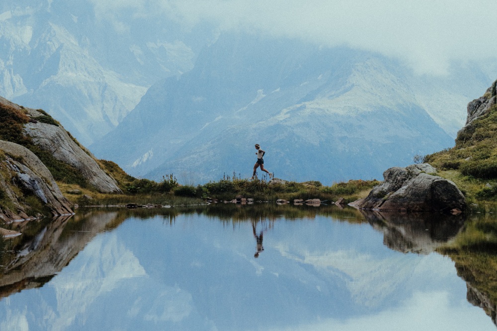 currently running - lake reflection