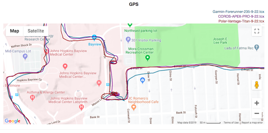 coros apex pro GPS MAP