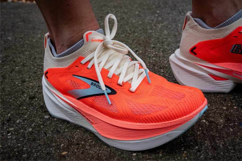 Brooks Hyperion Max 3 laces on foot