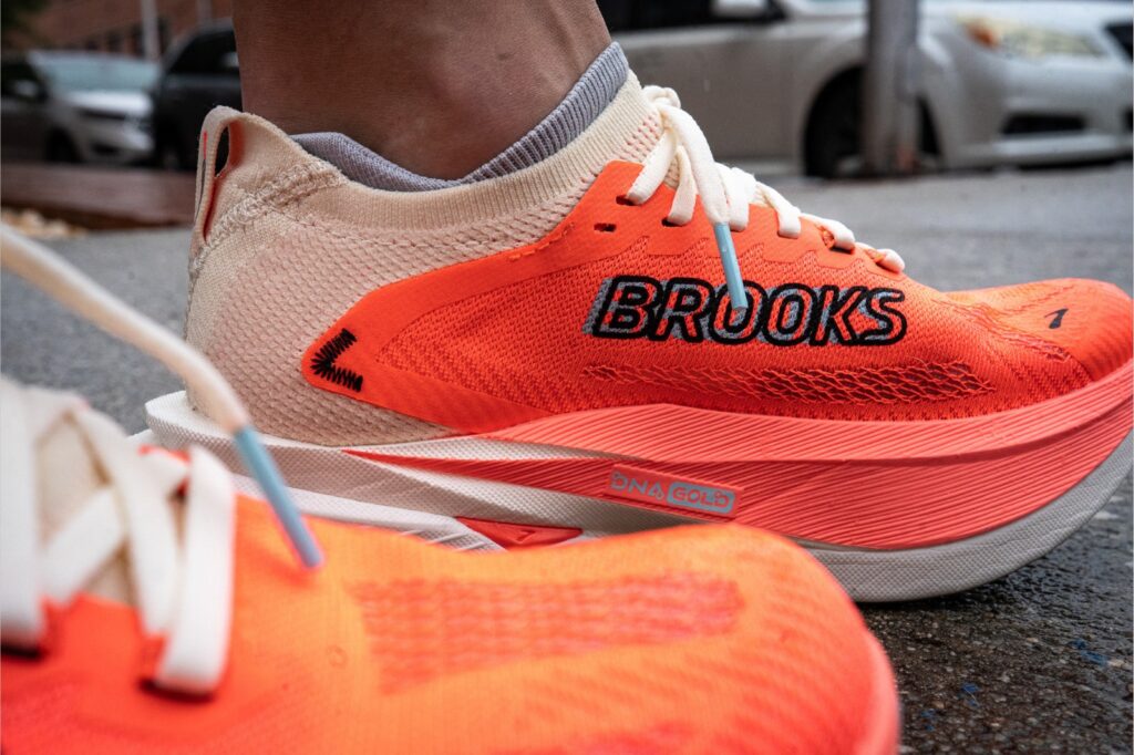 Brooks Hyperion Max 3 medial side on foot