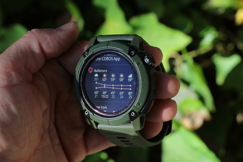 coros nomad - weather