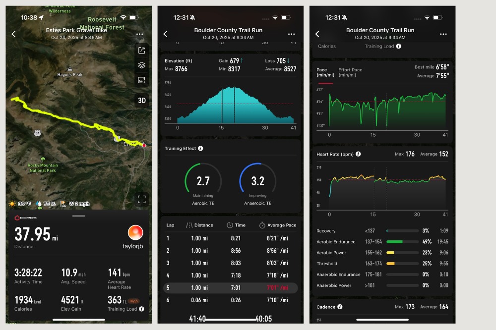 coros apex 4 - screenshot app
